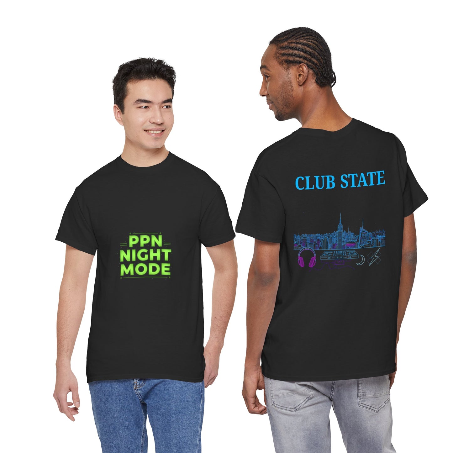 Night Mode Club Tee — “PPN Night Mode” Neon Graphic T-Shirt